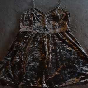 Candies Sweetheart Black Crushed Velvet Skater Dress